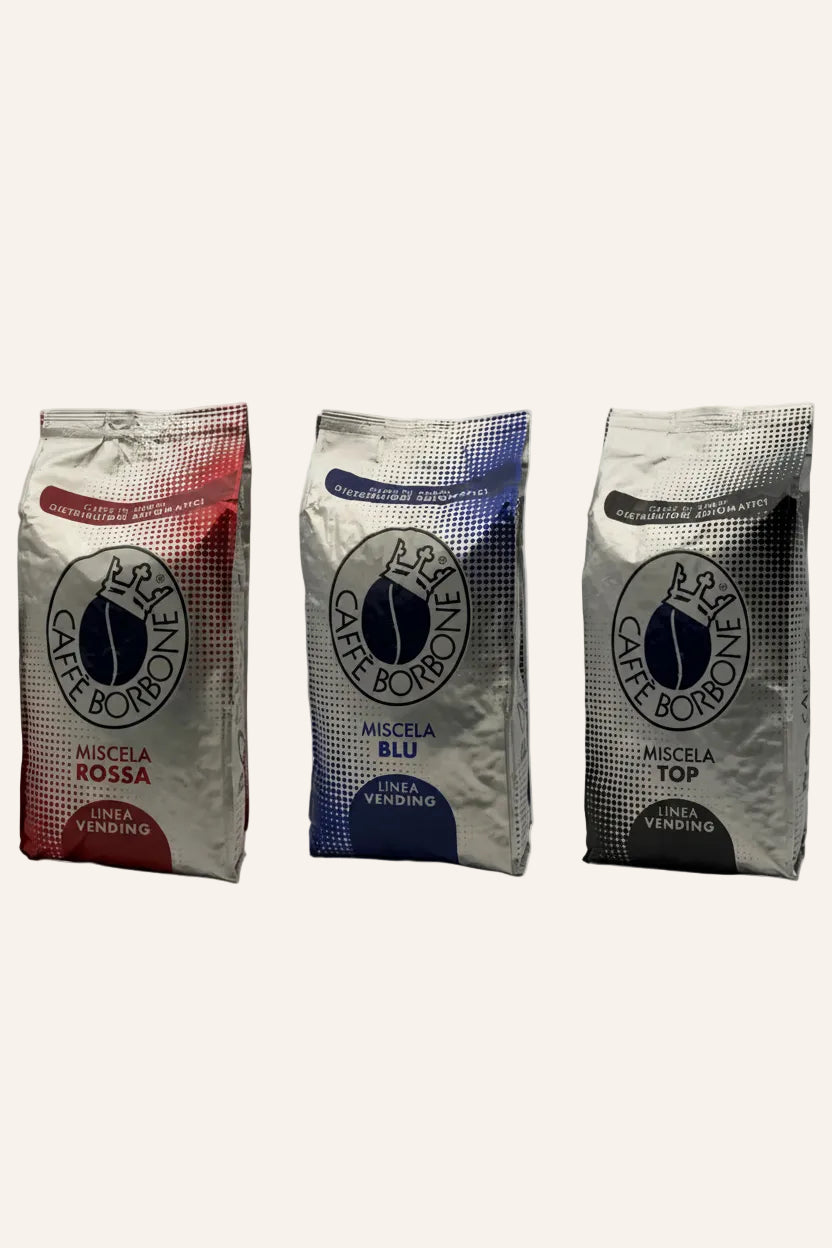 Caffè Borbone Probierpaket – 3x 1kg (Blu, Rossa, Top)