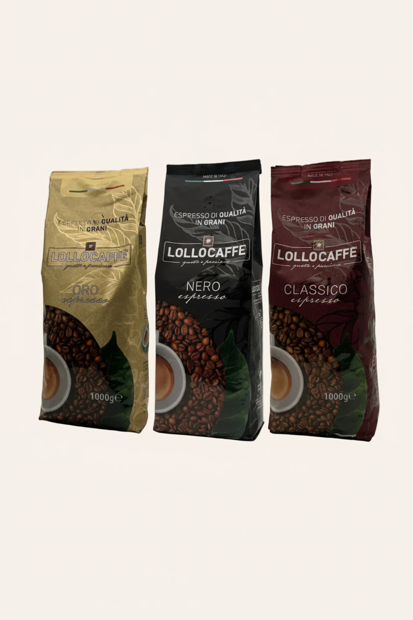 Lollo Caffè Probierpaket – 3x 1kg (Oro, Nero, Classico)